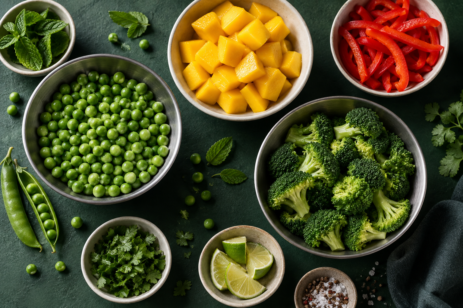 A selection of colourful food ingredients